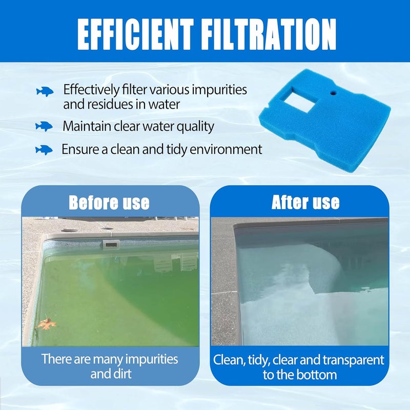 HOLEPU 4 Pcs Replacement Pond Filter Pad Fountain Sponge for VIVOHOME Pond Filter 530 & 660 GPH Pond Pump Filter & Sunsun 660 GPH Fountain Pump CUF-6000 Filter, Pond Filter Pump Sponge - Image 4